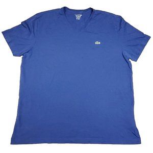 Lacoste V-Neck Jersey Shirt T-Shirt Regular Fit Pima Cotton NAVY FR 6 -  XL